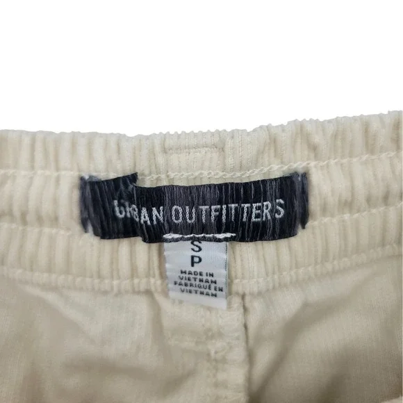 Urban Outfitters Barrel Leg Corduroy Pants S Beige Y2K Elastic Waist Casual - Picture 4 of 5